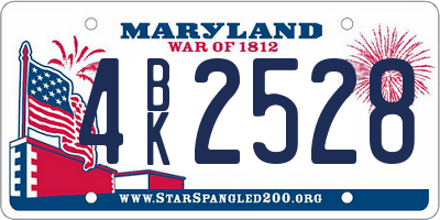 MD license plate 4BK2528