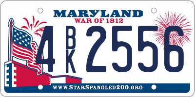 MD license plate 4BK2556