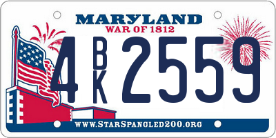 MD license plate 4BK2559
