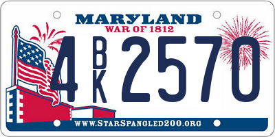 MD license plate 4BK2570