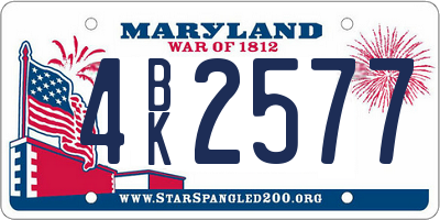 MD license plate 4BK2577