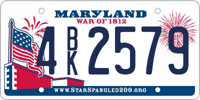 MD license plate 4BK2579