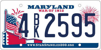 MD license plate 4BK2595