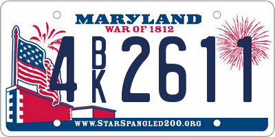 MD license plate 4BK2611