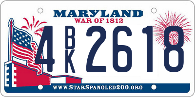 MD license plate 4BK2618