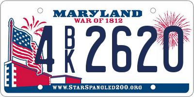 MD license plate 4BK2620