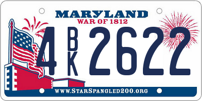 MD license plate 4BK2622