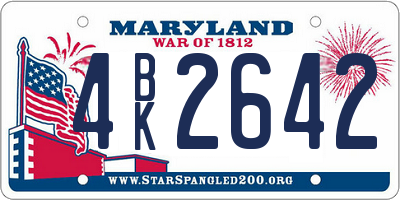 MD license plate 4BK2642
