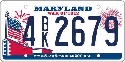 MD license plate 4BK2679
