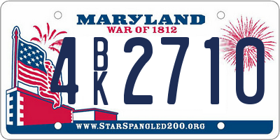 MD license plate 4BK2710