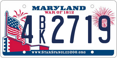 MD license plate 4BK2719