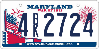 MD license plate 4BK2724
