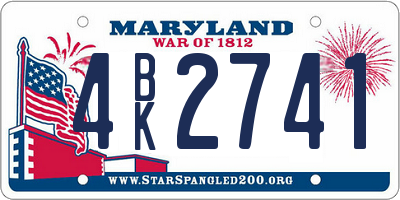 MD license plate 4BK2741