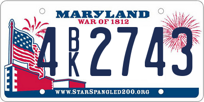 MD license plate 4BK2743