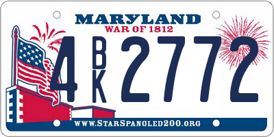 MD license plate 4BK2772
