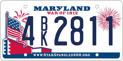 MD license plate 4BK2811