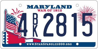 MD license plate 4BK2815