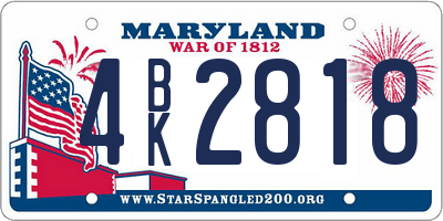 MD license plate 4BK2818