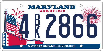 MD license plate 4BK2866