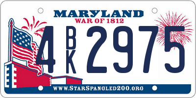 MD license plate 4BK2975