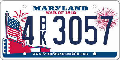 MD license plate 4BK3057