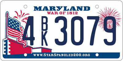 MD license plate 4BK3079