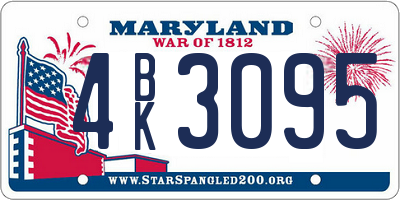 MD license plate 4BK3095