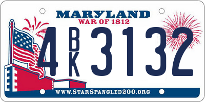 MD license plate 4BK3132