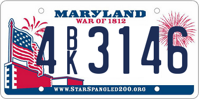 MD license plate 4BK3146