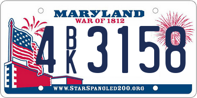 MD license plate 4BK3158