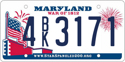 MD license plate 4BK3171