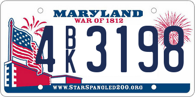 MD license plate 4BK3198