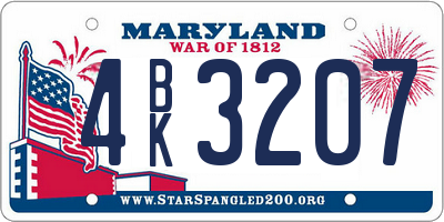 MD license plate 4BK3207