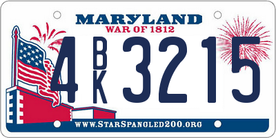 MD license plate 4BK3215