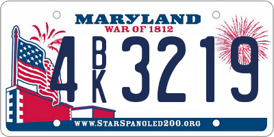 MD license plate 4BK3219