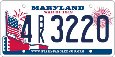MD license plate 4BK3220