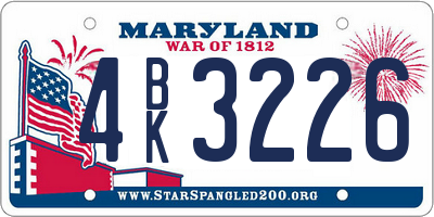 MD license plate 4BK3226