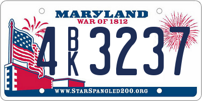 MD license plate 4BK3237
