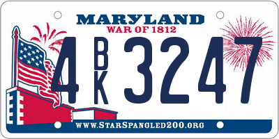 MD license plate 4BK3247