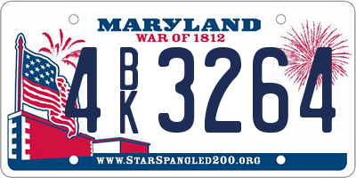 MD license plate 4BK3264