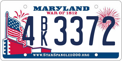 MD license plate 4BK3372