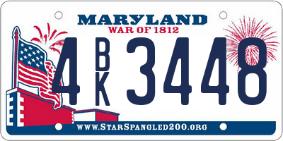 MD license plate 4BK3448
