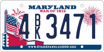 MD license plate 4BK3471
