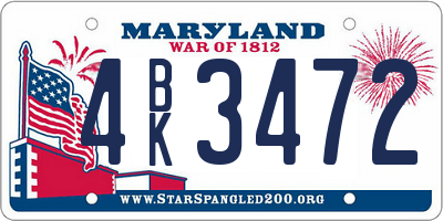 MD license plate 4BK3472