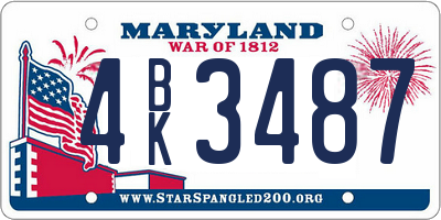 MD license plate 4BK3487
