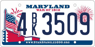 MD license plate 4BK3509