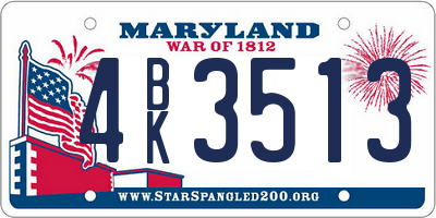 MD license plate 4BK3513