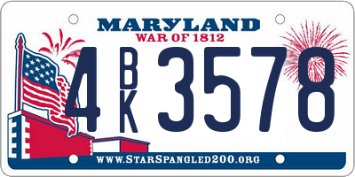 MD license plate 4BK3578
