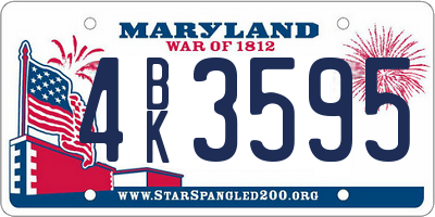 MD license plate 4BK3595