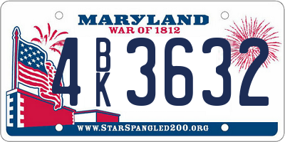 MD license plate 4BK3632